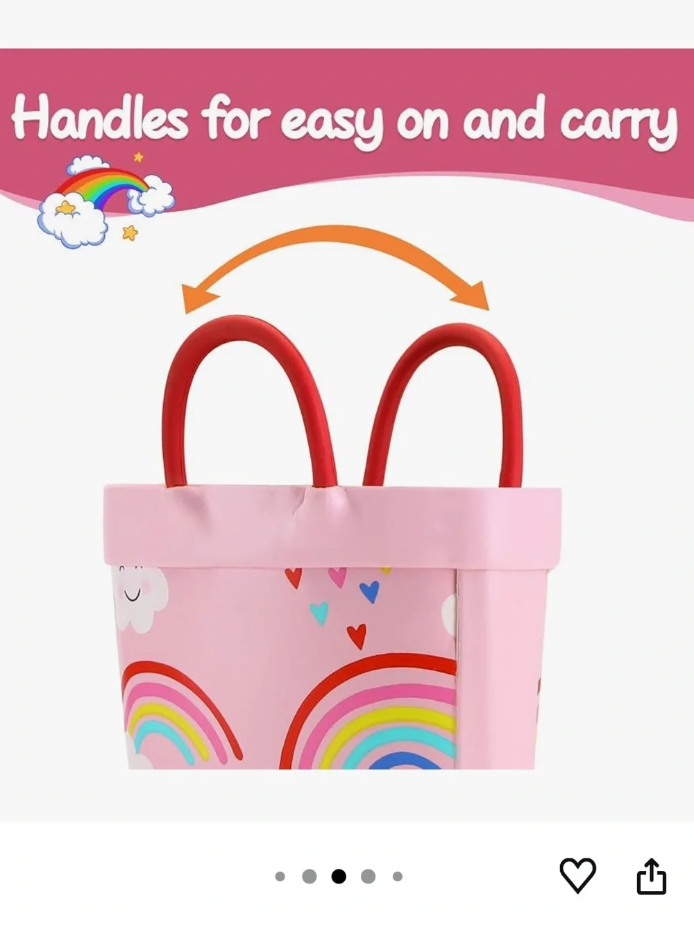 Kids Pink Rainbow Rain Boots